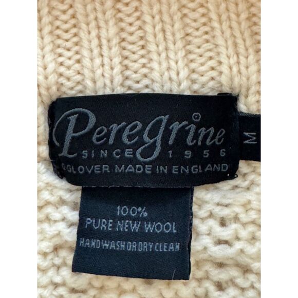 Peregrine 100%Wool Fisherman Cardigan, Cream, Medium. Made in England. - Picture 4 of 5